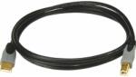 KLOTZ - USB 2.0 kábel, 4, 5 m USB A - USB B aranyozott csatlakozók, 480 Mbit/s, fekete - hangszerdepo