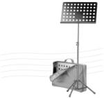König & Meyer - KM-R37885 Kottaállvány teleszkópos oszloppal, hordtáskával, fekete - hangszerdepo