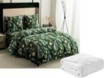  Mikroplüss ágynemű szett GREEN CHRISTMAS zöld + mikroplüss lepedő SOFT 180x200 cm fehér, franciaágy