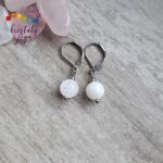 Kristály Jóga Shop Tejkvarc (hókvarc) 8 mm-es ásvány fülbevaló