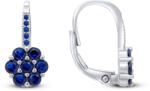 Brilio Silver Ezüst virág fülbevalók sötétkék cirkónium kövekkel EA73