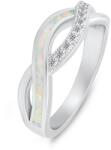 Brilio Silver Elegáns ezüst gyűrű cirkónium kövekkel és szintetikus opállal RI126W 58 mm