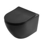 Slovarm Rimless WC ülőkével Fali függesztésű, kerámia, fekete színben 672404 (672404)