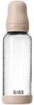 BIBS Baby Glass Bottle Silicone antikólikás cumisüveg szilikon itatócsőrrel Blush 240 ml