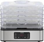 Heinner DryMaster Pro HFD-K400SS aszalógép, 200-400, 5 rozsdamentes acél tálca, elektronikus vezérlés, LED kijelző, időzítő, 35-70°C tartományban (HFD-K400SS)