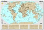 Stiefel Kaparós Világtérkép, 84x57 cm, STIEFEL, A Föld országai, arany bevonat (VTSKF)