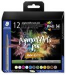 STAEDTLER Ecsetirón készlet Pigment brush 371, 12 különböző természeti szín