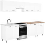 Leziter Primo 280 konyhabútor fehér, charlestone tölgy munkalappal (PRK280CHAT) - homelux