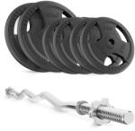 4FIZJO 40 kg-os öntöttvas súlyzókészlet + 120 cm-es enyhén hajlított francia rúd (Z-ZELIWNY40GRYF120L)