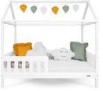  Detská posteľ domček so zábradlím a roštom New Baby CASTELLO 160x80 cm biela