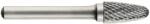  1031831 Freza din carbura de tungsten forma F - arcuita cu cap rotunjit, tais dublu, tip D, DIM 16, Coada 8