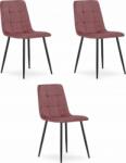 LEOBERT Krzesło KARA - pink velvet / black legs x 3