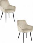 LEOBERT SOLDEN szék - bársony bézs/lábak fekete x 2