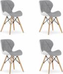 LEOBERT LAGO szék öko-bőr - szürke-fehér x 4