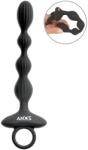 Anos Flexible Anal Beads with Jumping Vibrations Black