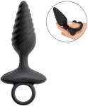 Anos Flexible Butt Plug Twisted Design with Vibrations Black