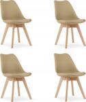 LEOBERT Krzesło MARK - sötét bézs / természetes lábak x 4