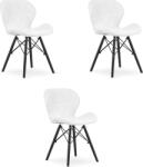 LEOBERT LAGO szék öko-bőr - fehér/lábak fekete x 3