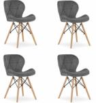  Skandináv stílusú LAGO 3 db szürke kárpitozott fotel, loft modern