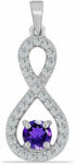  Ezüst Medál Marokkói Ametiszttel és Fehér Topázzal, Y60114