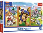 Trefl Trefl: Paw Patrol - puzzle 3 x 80 piese (34886) Puzzle