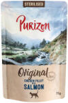 Purizon 6x70g Purizon Adult Sterilised - gabonamentes nedves macskatáp - Csirkefilé lazaccal