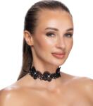 Cottelli Lace Choker with Pearls & Gems Black
