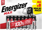 Energizer EMAAB8 Max LR6 (AA) alkáli ceruzaelem - hosszú élettartamú, megbízható 1, 5V energiaforrás háztartási és elektronikai eszközökhöz ( 8db/csomag ) ( EMAAB8 ) (EMAAB8)