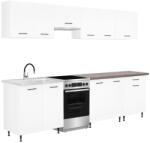 Leziter Primo 280 konyhabútor fehér, rauna szil munkalappal (PRK280RSZ) - geminiduo