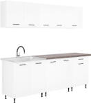 Leziter Primo 220 konyhabútor fehér, rauna szil munkalappal (PRK220RSZ) - geminiduo