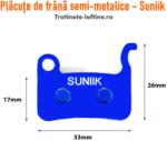 Suniik Placute de frana semi-metalice Suniik 33x26mm (C553 - 16 B)