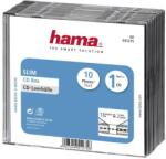 Hama Slim CD кутийки за дискове, опаковка от 10 бр, прозрачен/черен (HAMA-51275) - hits