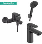 Hansgrohe Vernis Blend kád- és mosdócsaptelep szett Pulsify Select zuhanyszettel, matt fekete (SET-HG-202511161132)
