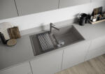 BLANCO Adira XL 6S-F Silgranit 99x46 cm mosogató acél ráccsal és távműködtetővel, vulkánszürke 527628 (527628)