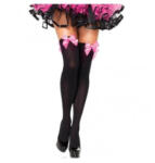 Leg Avenue Samostoječe nogavice Leg Avenue Pentlja roza/črne