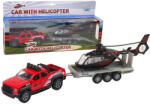 Kidsglobe Terepjáró autó helikopterszállító utánfutóval