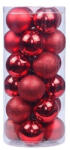 AVIDE Artezan Karácsonyfadísz Gömb 8cm Cső Piros 24db/doboz