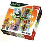 Trefl Trefl: Állati nagy kaland Zootropolisban 4 az 1-ben - 35, 48, 54, 70 darabos puzzle (34677) - ejatekok