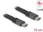 Delock Cablu USB 40 Gbps type C FPC Flat PD 100W E-Marker 0.15m, Delock 80099 (80099)