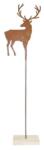  Dekoráció szarvas álló fém, fa 21x0, 07x30cm, 80cm natúr, rozsdás (724804X-30)