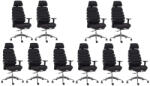 Mercury 10 db-os Ergonomikus irodai szék SPINE fekete fejtámlával (10 db) WJ33-2 HB, černá