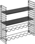 Metaltex Стенен рафт със стойка за бутилки Libro - Metaltex (377623 000)
