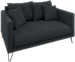 ROPEZ Тъмносив шенилов диван 140 cm Freya - Ropez (Freya Sofa 2os. tk. Flow 18 Czarny Metalowy Pręt)
