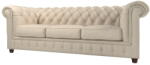 ROPEZ Кремав кадифен диван 230 cm Cambridge - Ropez (Cambridge Sofa 3os. tk. Riviera 21 nogi brąz)