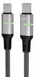 AVAX CB632 Steely LED 60W USB-C gyorstöltő kábel, fonott, fekete (AVAX CB632)