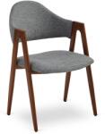 Klubfotel RUIZ étkezőszék szürke/dió