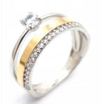  Ezüst Gyűrű Arany És Cirkóniákkal 1388.50 20-as méret (1388)