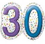 Qualatex 30. Születésnapi Fólia Lufi, 63 cm