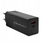 Qoltec Akkumulátortöltő GaN Power Pro 1xUSB-C 1xUSB 100W 5-20V 1.5-5A (52382)