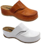 Leon Női bőr papucs, tépőzáras, csúszásmentes talp